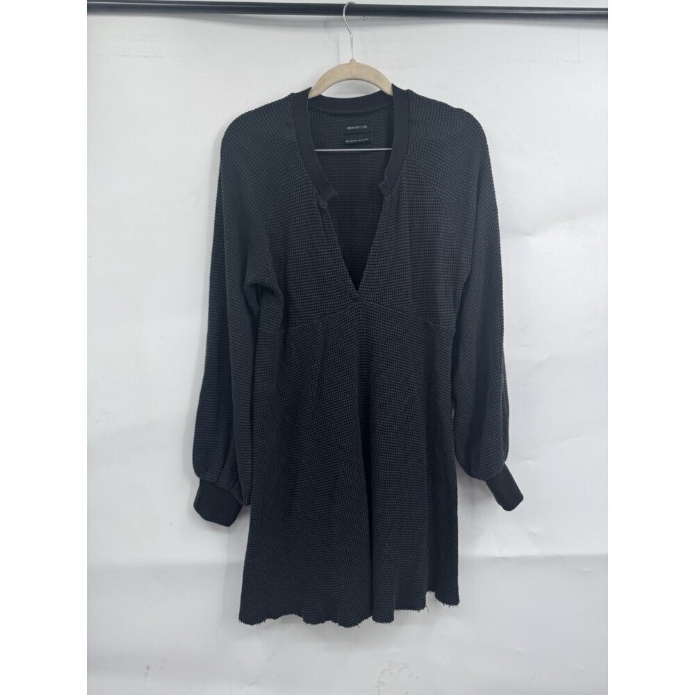 Out From Under Urban Outfitter Thermal Dress Women Medium Black Long Sleeve‎